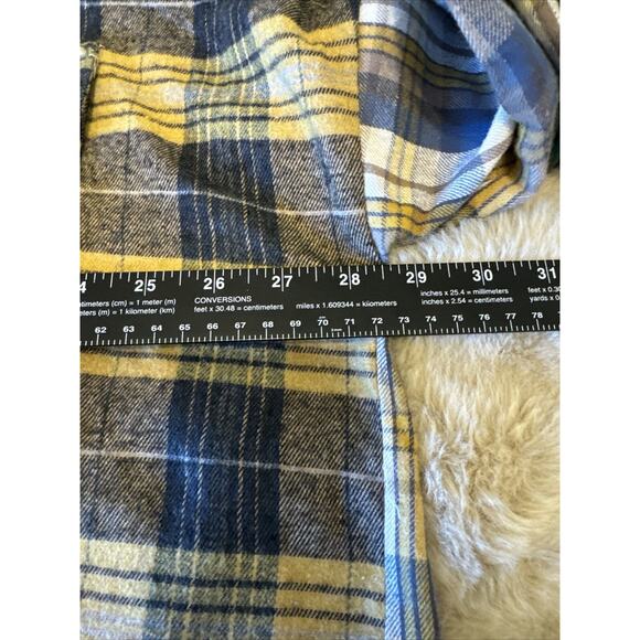 POL Oversized Plaid Patchwork Shirt Stud Detail Tab Sleeve Button Down M - Picture 7 of 10